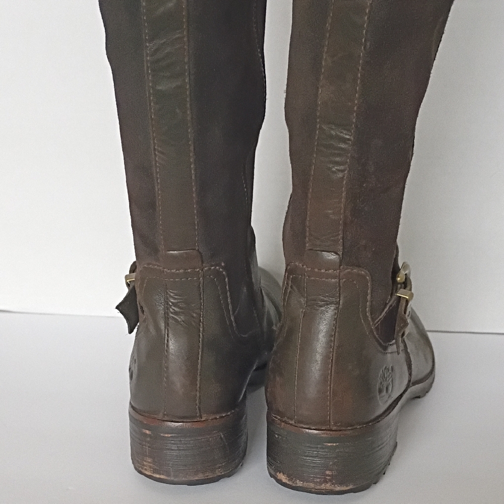 Timberland Brown Leather Tall Boots Size 11 - Picture 7 of 9